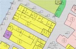 detail van analoog bestemmingsplan binnenstad Woerden